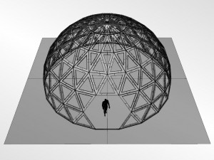 triangulated geodesic dome like structure with perforations 3D Model