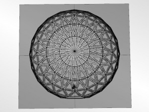 triangulated geodesic dome like structure with perforations 3D Model