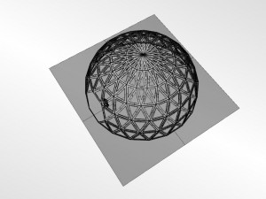 triangulated geodesic dome like structure with perforations 3D Model