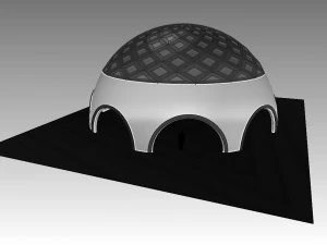 dome arena with pattern and glass panels 3D Model
