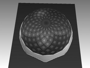 dome arena with pattern and glass panels Modello 3D