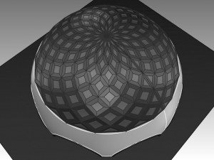 dome arena with pattern and glass panels Modello 3D