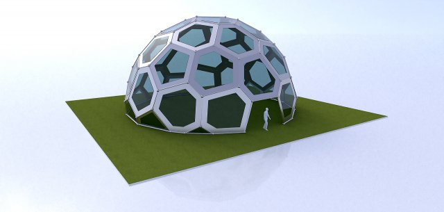 geodesic dome structure voronoi pattern 3D Model .c4d .max .obj .3ds .fbx .stl .blend 