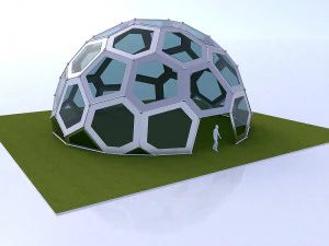 c&uacute;pula geod&eacute;sica estructura patr&oacute;n voronoi Modelo 3D