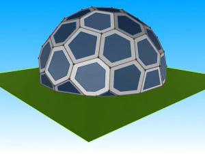 struttura della cupola geodetica modello voronoi Modello 3D