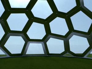 struttura della cupola geodetica modello voronoi Modello 3D