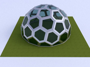 geodesic dome structure voronoi pattern 3D Model
