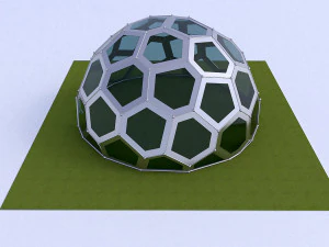 struttura della cupola geodetica modello voronoi Modello 3D