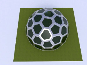 struttura della cupola geodetica modello voronoi Modello 3D