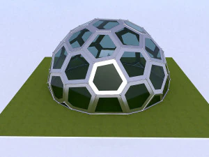 struttura della cupola geodetica modello voronoi Modello 3D