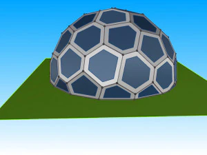 struttura della cupola geodetica modello voronoi Modello 3D
