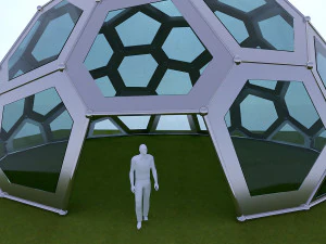 struttura della cupola geodetica modello voronoi Modello 3D