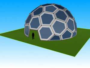 struttura della cupola geodetica modello voronoi Modello 3D