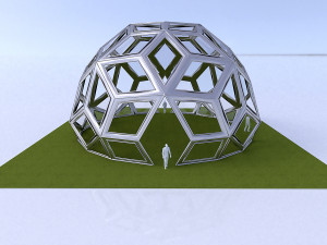 diamond pattern geodesic dome like structure 3D Model