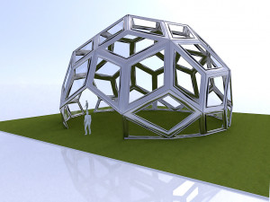 diamond pattern geodesic dome like structure 3D 模型
