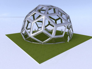 diamond pattern geodesic dome like structure 3D 模型