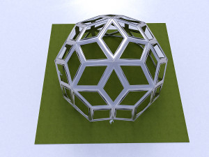 diamond pattern geodesic dome like structure 3D 模型