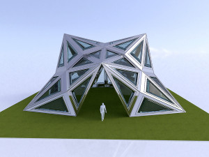 pointed structure with glass panels Modello 3D