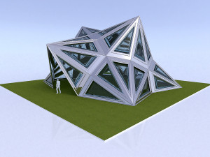 pointed structure with glass panels Modello 3D