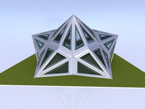 pointed structure with glass panels Modello 3D