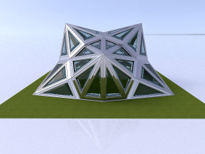 pointed structure with glass panels Modello 3D