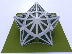 pointed structure with glass panels Modello 3D