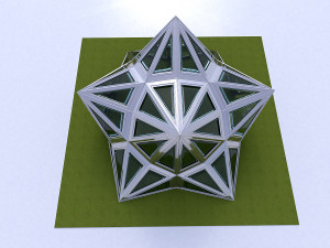 pointed structure with glass panels Modello 3D