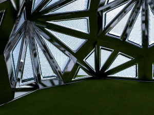 pointed structure with glass panels 3D Model