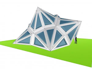 pointed structure with glass panels 3D Model