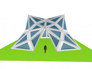 pointed structure with glass panels Modello 3D