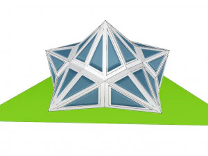 pointed structure with glass panels 3D Model