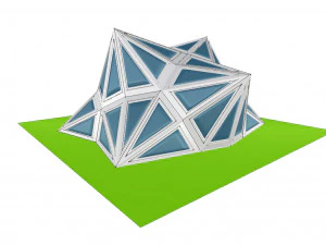 pointed structure with glass panels 3D Model