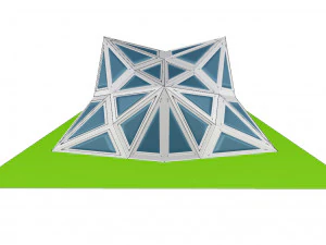 pointed structure with glass panels 3D Model