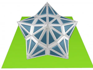 pointed structure with glass panels 3D Model