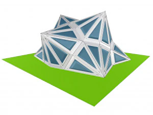pointed structure with glass panels 3D Model