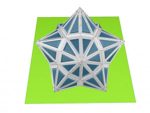 pointed structure with glass panels 3D Model