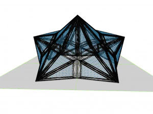 pointed structure with glass panels 3D Model