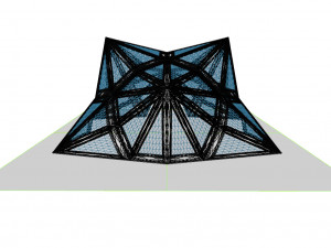 pointed structure with glass panels Modello 3D