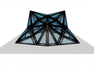 pointed structure with glass panels 3D Model