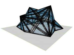 pointed structure with glass panels Modello 3D
