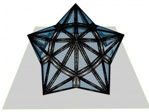 pointed structure with glass panels Modello 3D