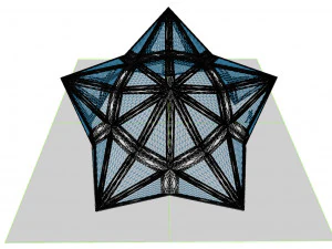 pointed structure with glass panels 3D Model