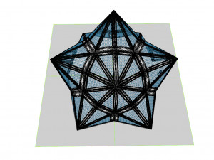 pointed structure with glass panels Modello 3D