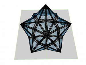 pointed structure with glass panels 3D Model