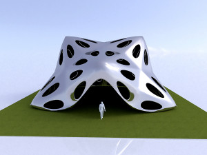 pointed structure with smooth panels and perforations Modelo 3D