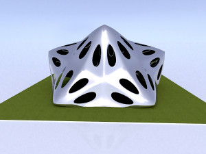 pointed structure with smooth panels and perforations Modelo 3D