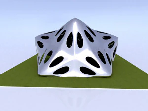 pointed structure with smooth panels and perforations 3D Model