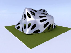 pointed structure with smooth panels and perforations 3D Model