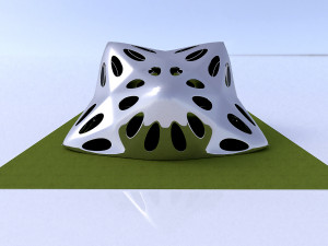 pointed structure with smooth panels and perforations Modelo 3D