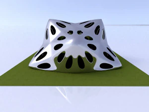 pointed structure with smooth panels and perforations 3D Model